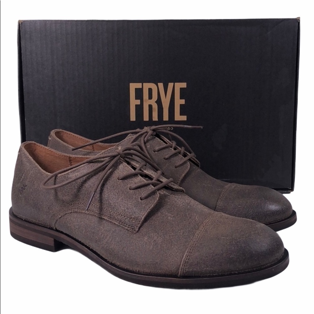 FRYE Scott Cap Toe Taupe Oxford Dress Shoes